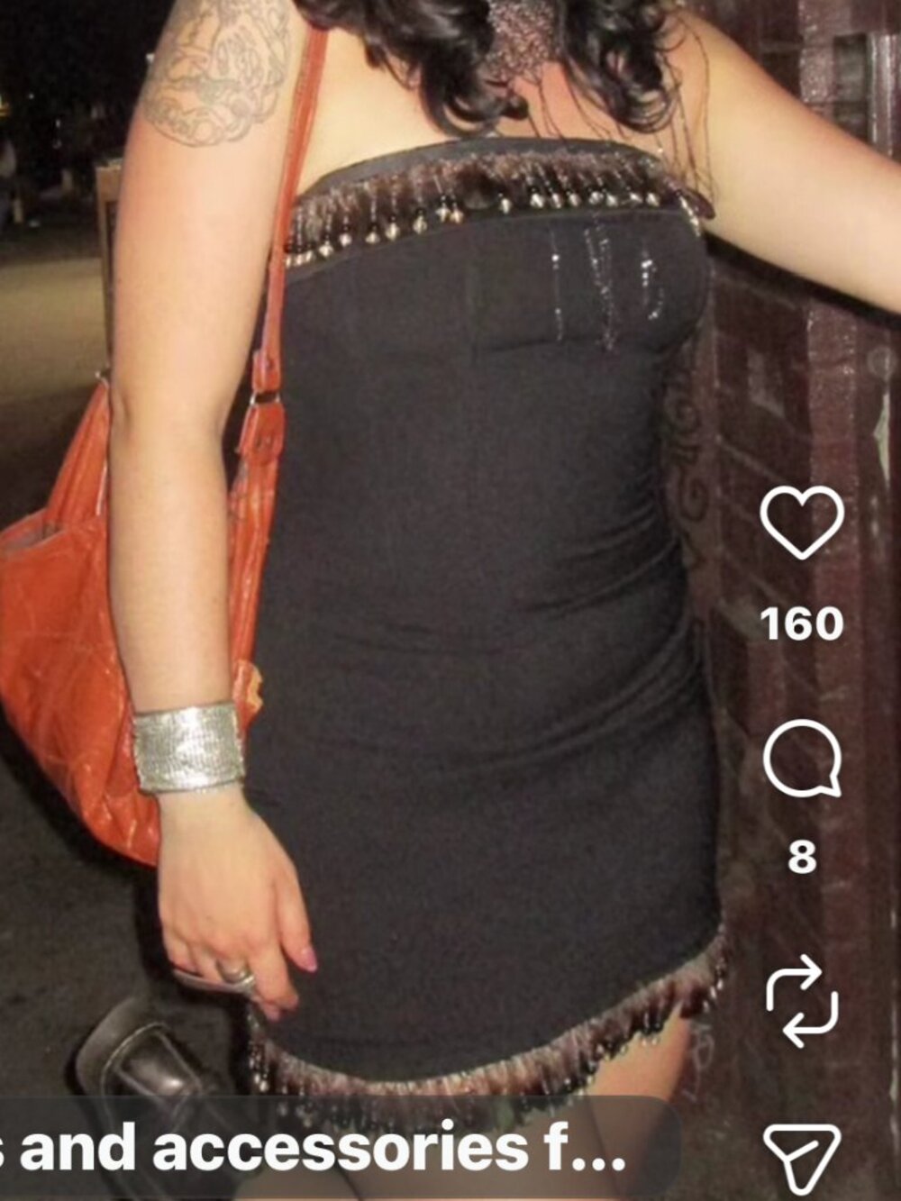 With Jean Black One of a Kind Custom Bead & Feather Mini Dress Medium